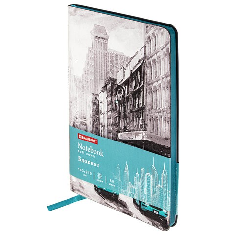 Блокнот А5 Brauberg Vista Old New York 80 листов, клетка 112062 цена за 2 шт , 